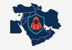 Cyber Threat Icon Over Middle East