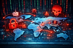 Global Map with Cyber Threat Overlay-1